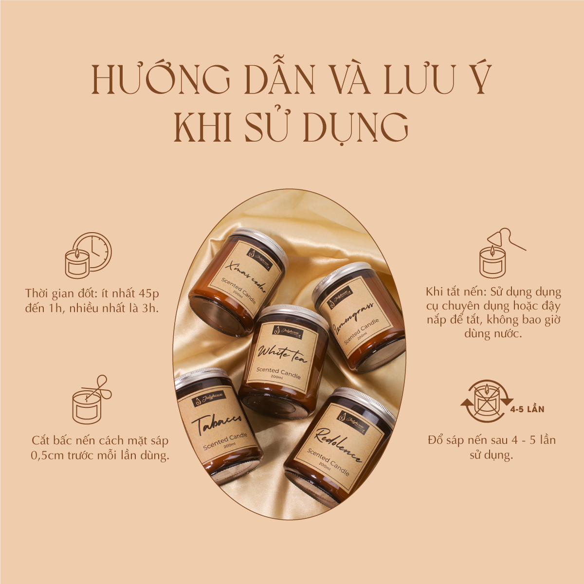 Nến thơm Tinh dầu Redolence Julyhouse 100ml/200ml an toàn không khói, hương thơm thư giãn dễ chịu_thumbnail_2