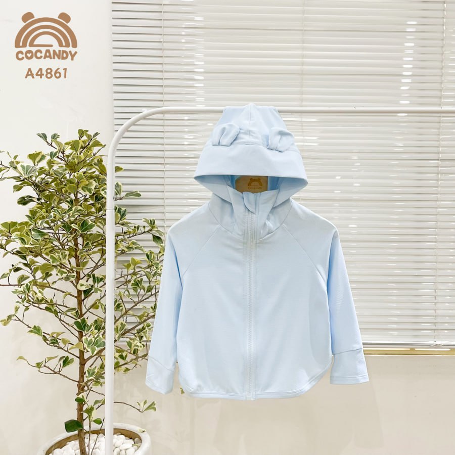 Áo chống nắng XANH trơn tai gấu