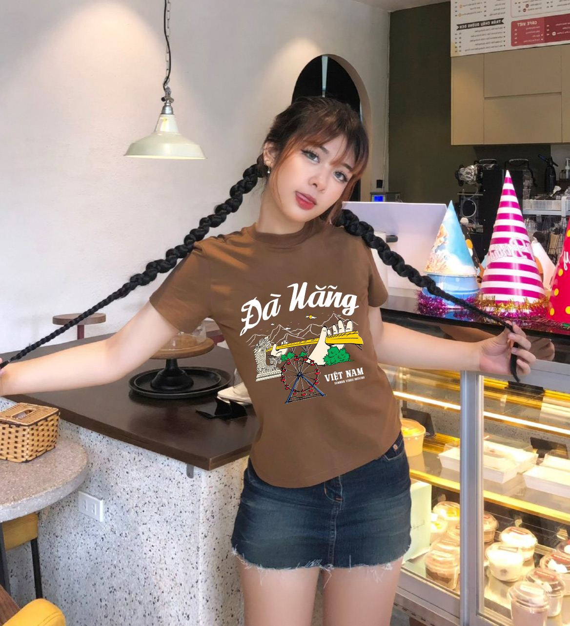Áo thun baby tee form ôm xinh xắn ABD1278 Miucho tay ngắn cổ tròn in hình Đà Nẵng_thumbnail_3