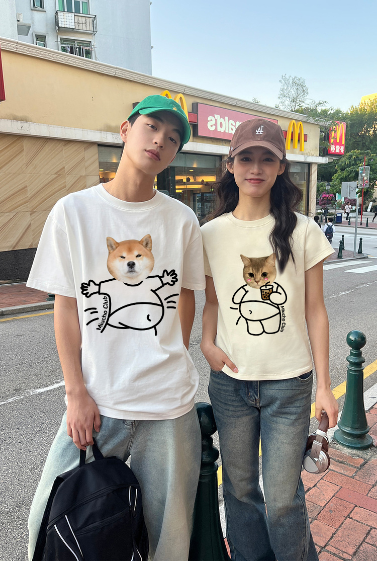 Áo thun cặp nam nữ đôi form rộng vải cotton co giãn thoáng mát ATD1674 Miucho in mix_thumbnail_3