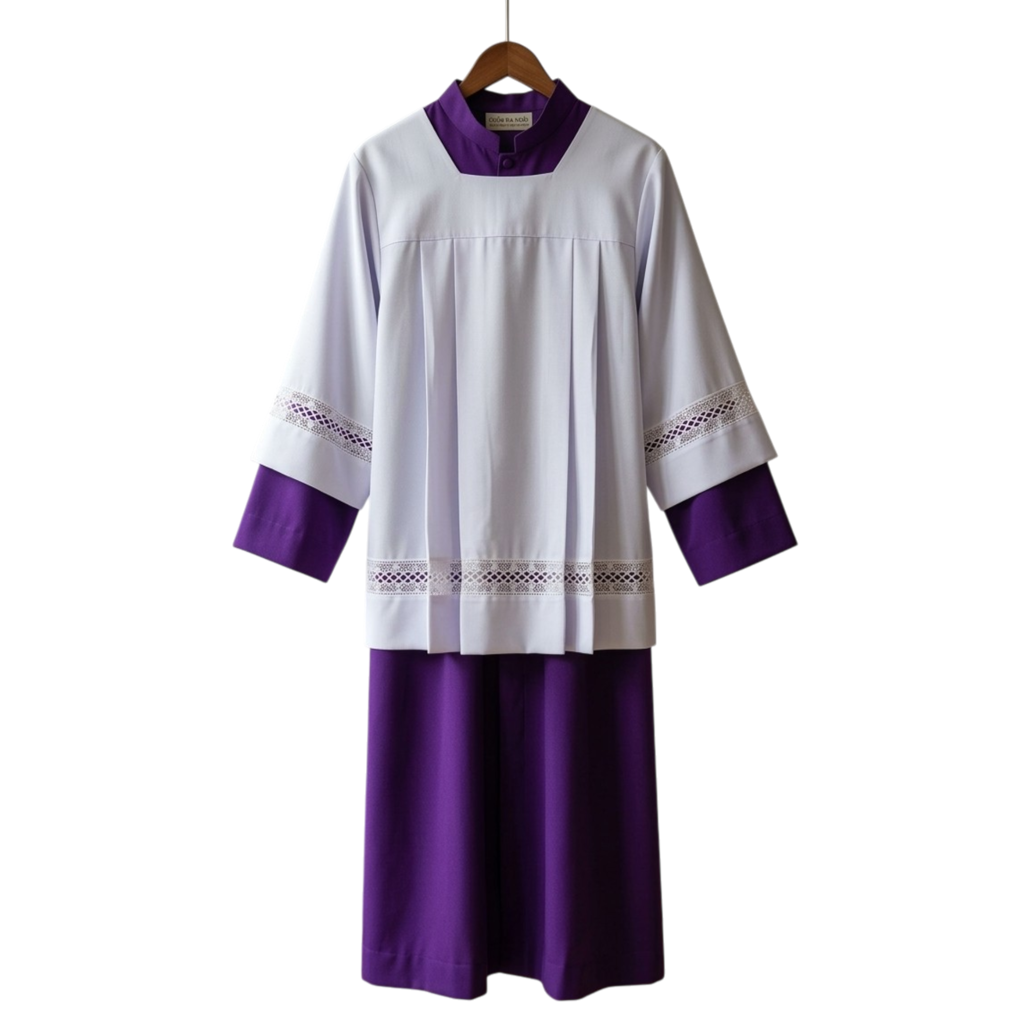 Áo giúp lễ màu tím có ren - Áo lễ sinh - Phục vụ thánh lễ