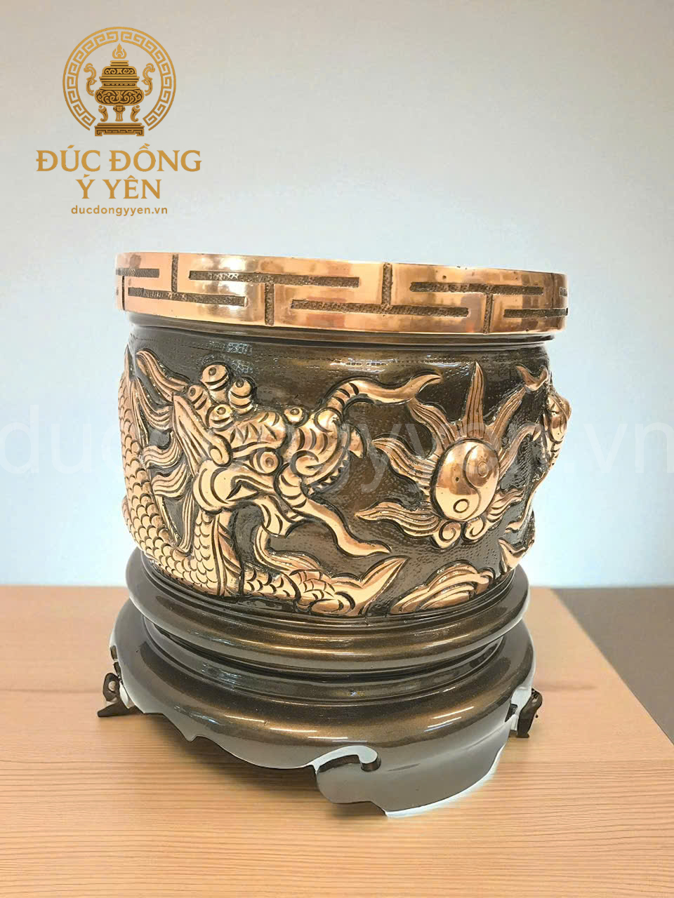 Bát hương đúc đồng đỏ phớt cạo màu _thumbnail_1