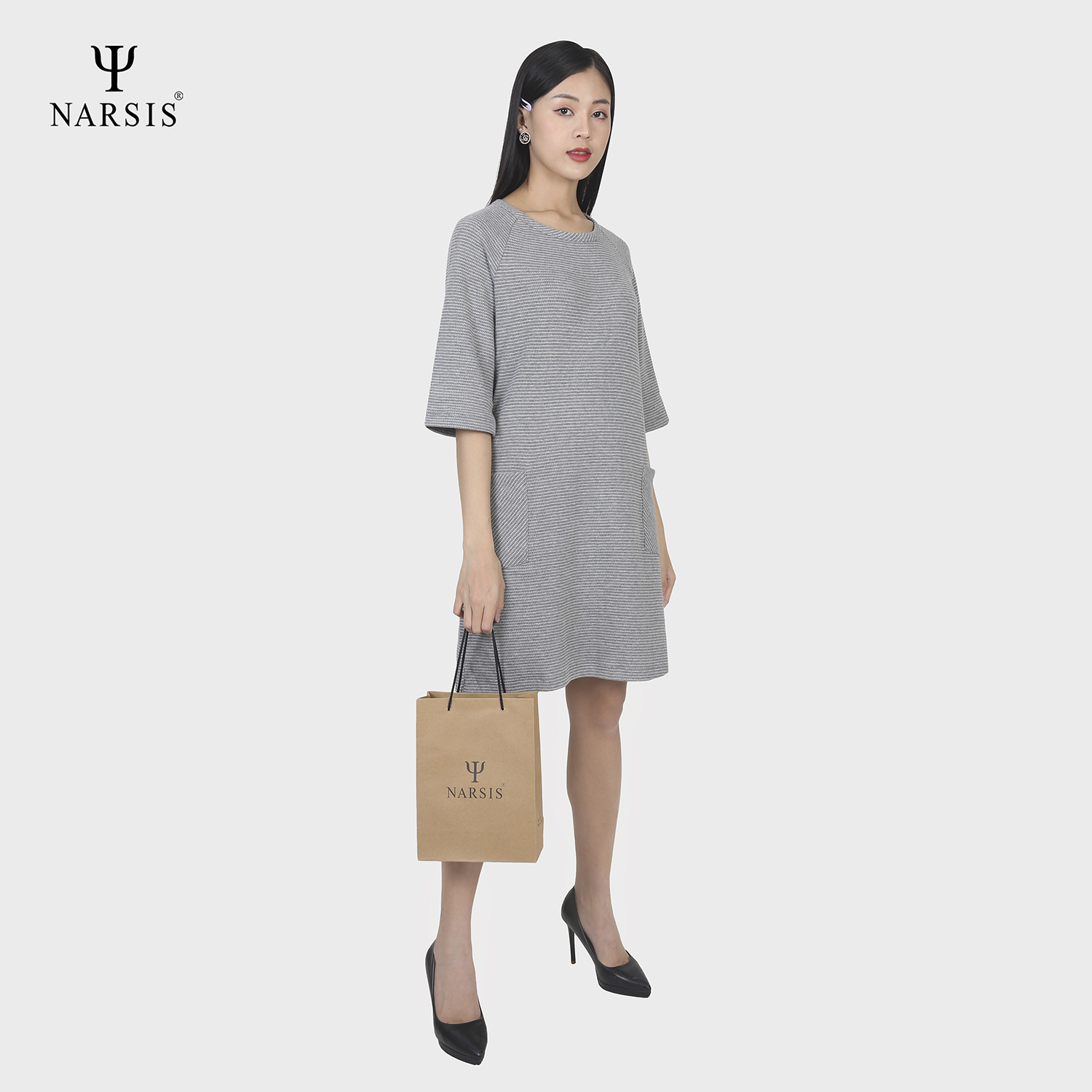 VÁY NỮ B8016 NARSIS VẢI LEN COTTON ẤM ÁP, THOÁNG MÁT, GIỮ ẤM TỐT, MỀM MẠI, GIỮ ẤM TỐT, MỀM MẠI_thumbnail_3