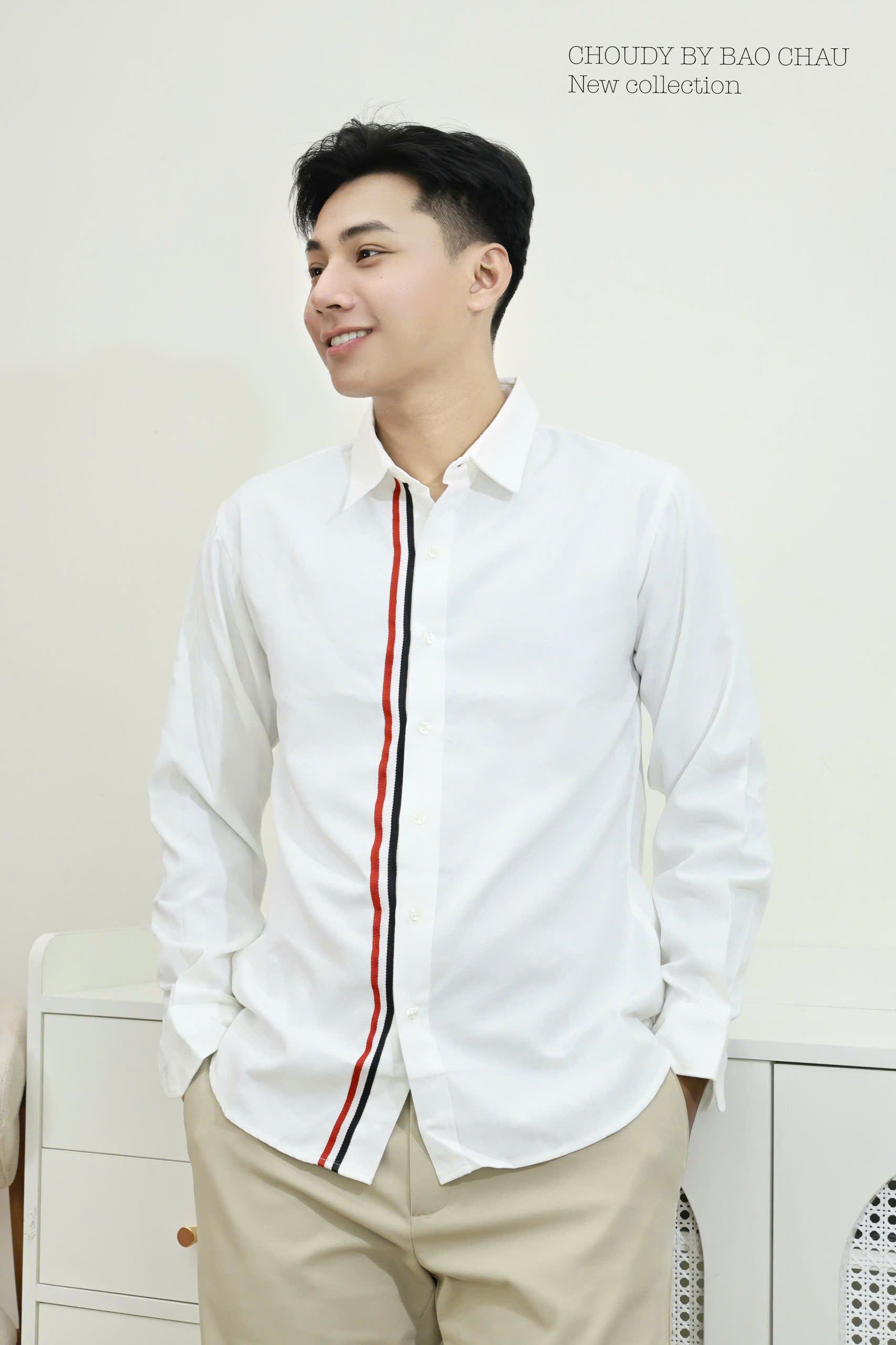 SALE U417 ÁO SOMI NAM TRẮNG