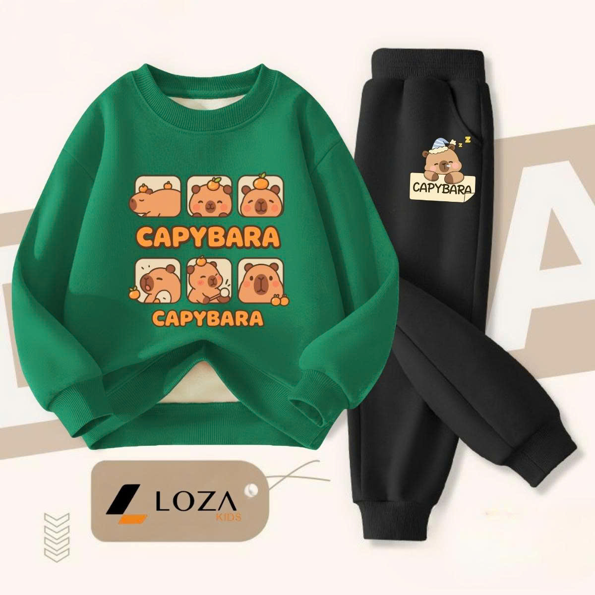 Bộ nỉ bé trai, bé gái hình Capybara - Loza Kids BI484_thumbnail_0