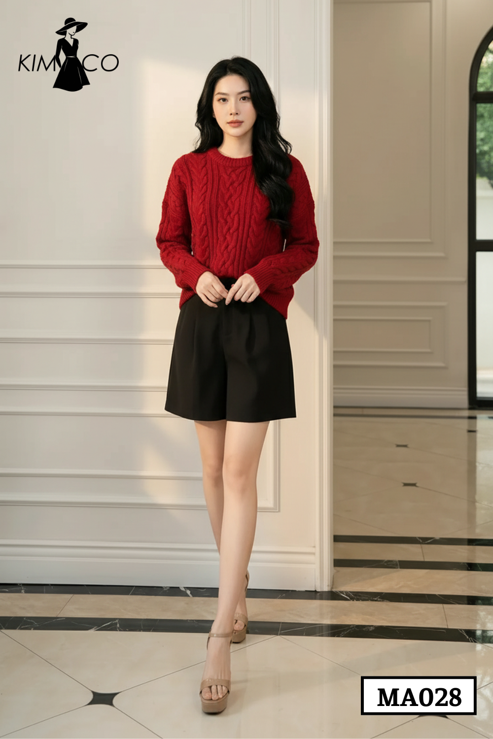 Áo Len Đỏ Họa Tiết Thừng Cổ Điển - MA028_thumbnail_2