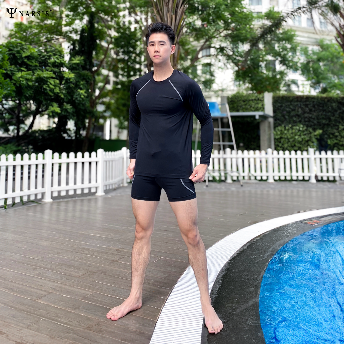 Áo bơi nam Narsis QD24001 chất liệu polyamide, nhanh khô, thoải mái khi vận động._thumbnail_2