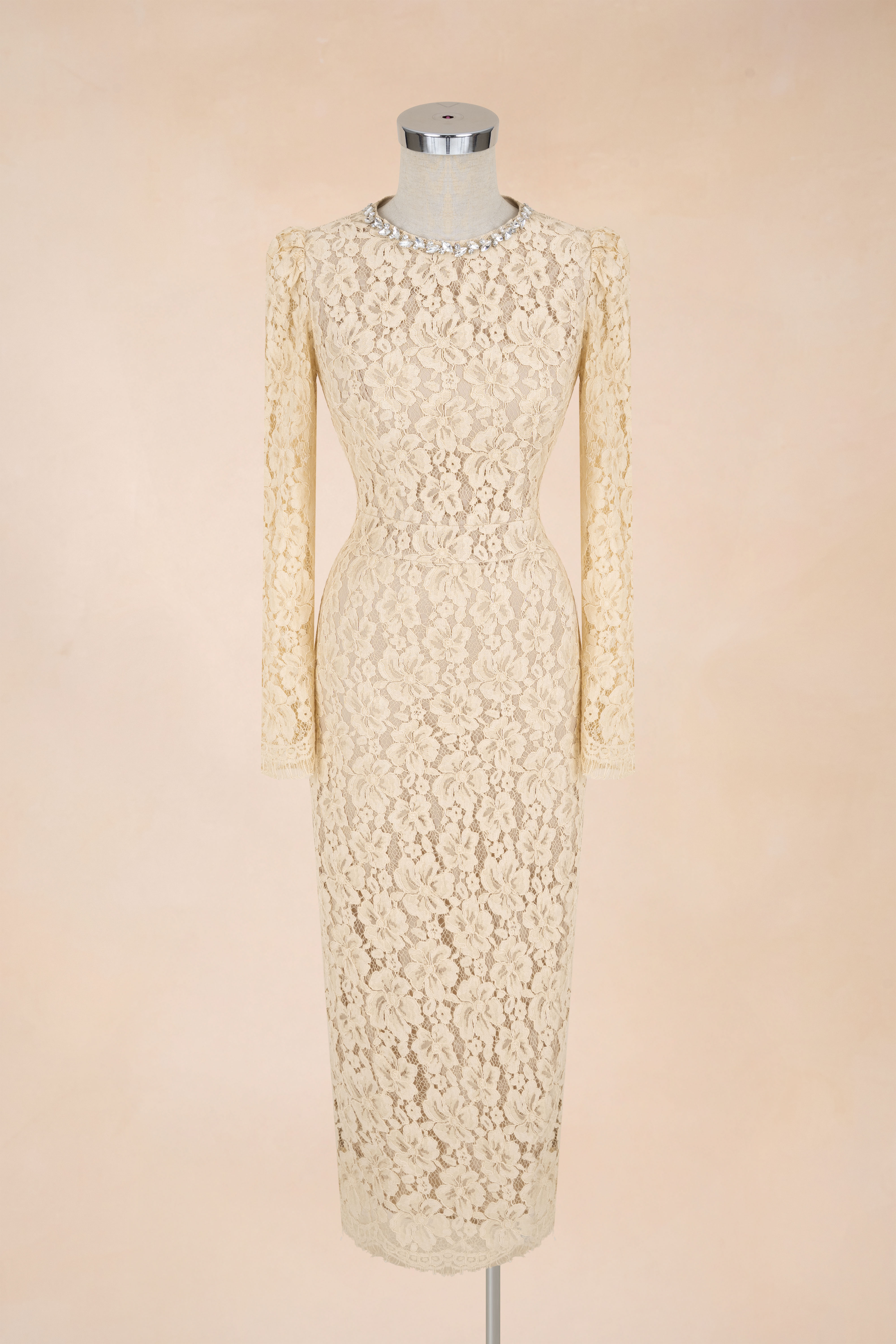 Đầm Bút Chì Cổ Tròn Viền Đá_thumbnail_5