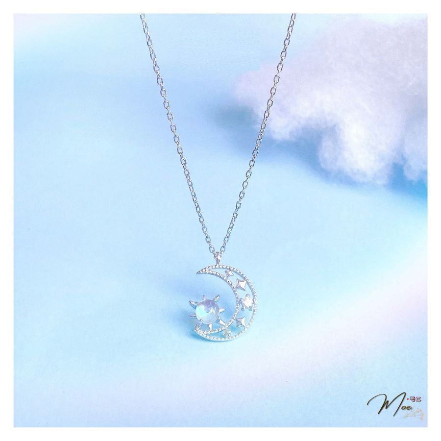 D165 - Dây chuyền mặt trăng ôm mặt trời ver 1