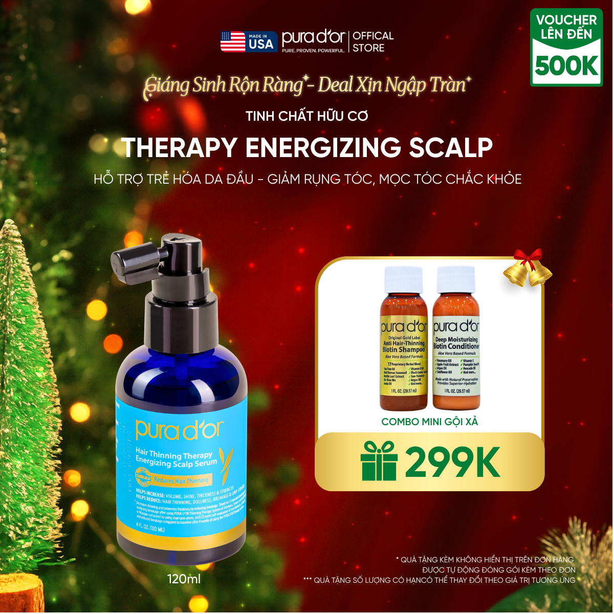 Tinh chất hữu cơ Therapy Energizing Scalp Giúp trẻ hóa da đầu - Giảm rụng tóc, mọc tóc chắc khỏe 120ml
