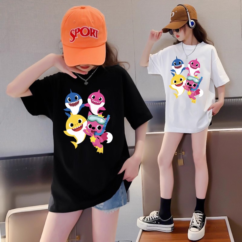 Áo thun bé gái Baby Shark cá mập AED688 Miucho Kid 100% vải cotton thoáng mát basic_thumbnail_5