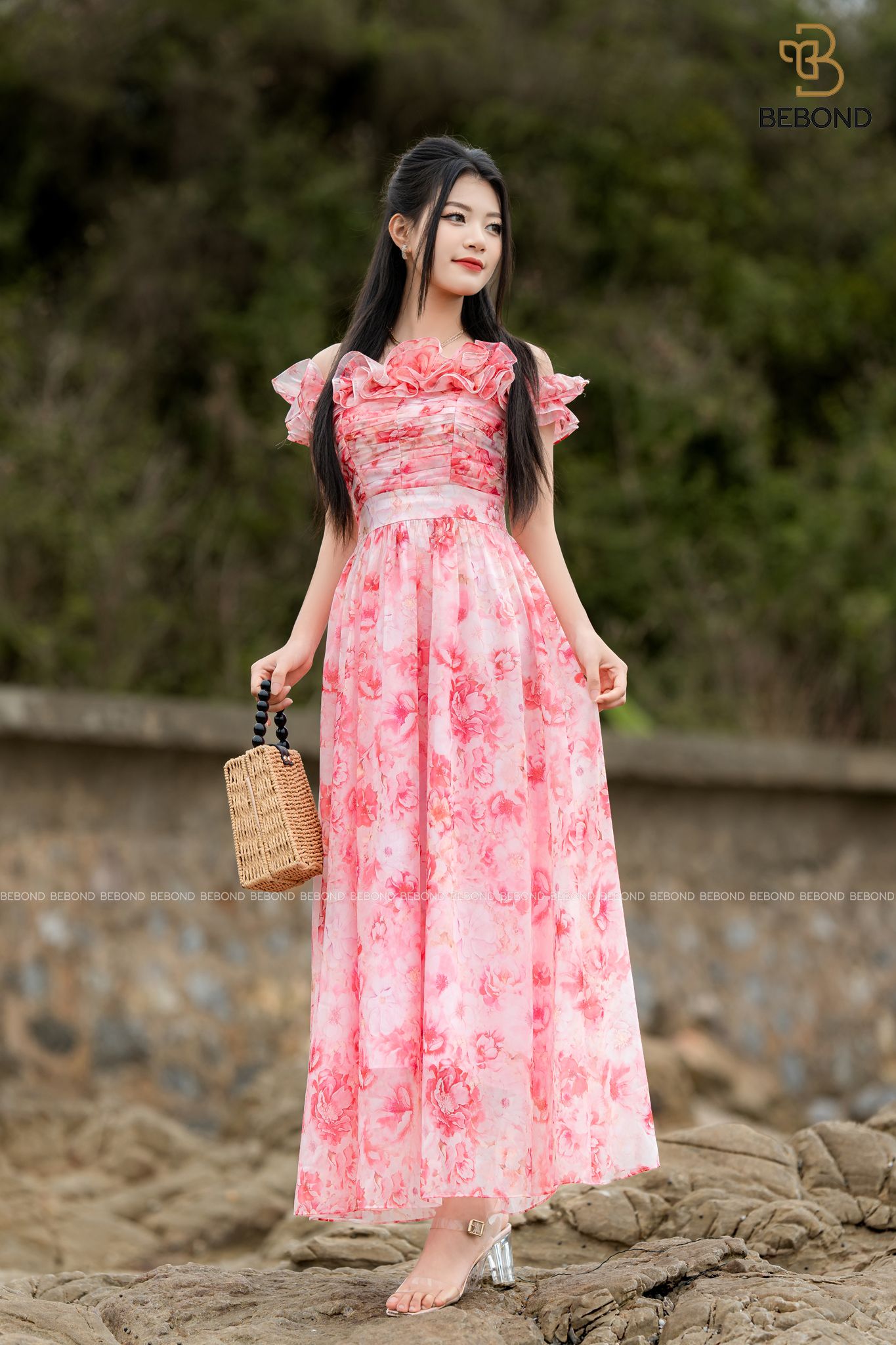 ĐẦM MAXIM HỌA TIẾT HOA PHĂNG HỒNG- BALINA DRESS_thumbnail_4