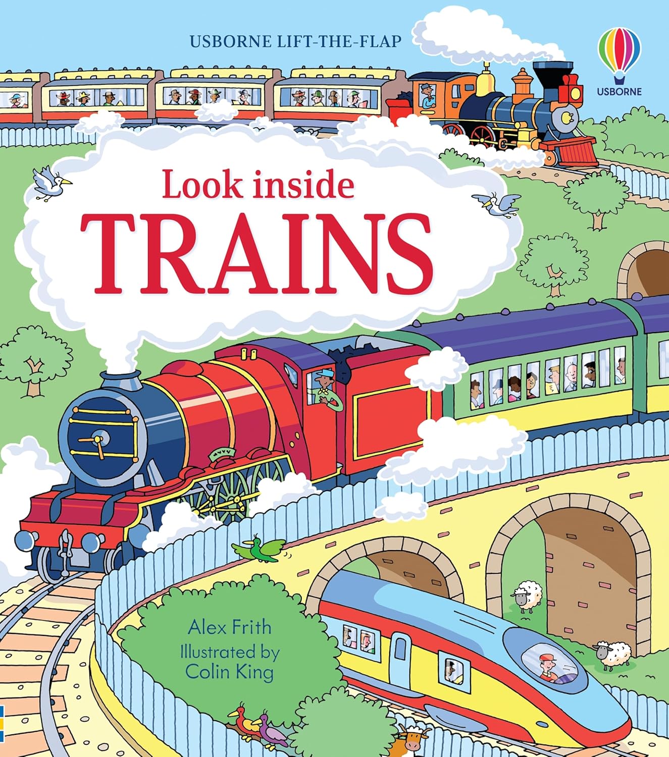Sách lật mở Usborne Look Inside Trains 