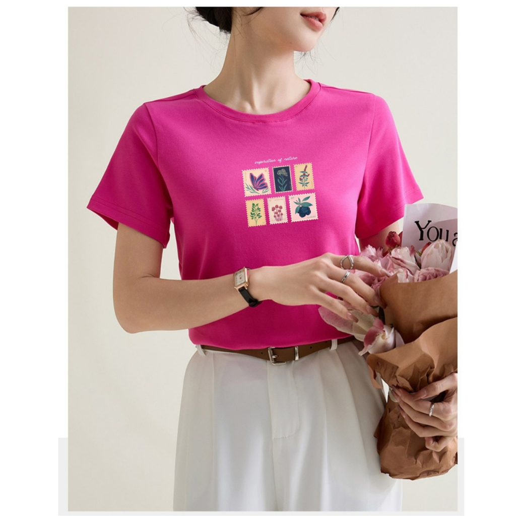 [Form vừa] Áo phông nữ 𝐋𝐎𝐙𝐀  phong cách Vintage, chất liệu thun cotton mã VT8222_thumbnail_2