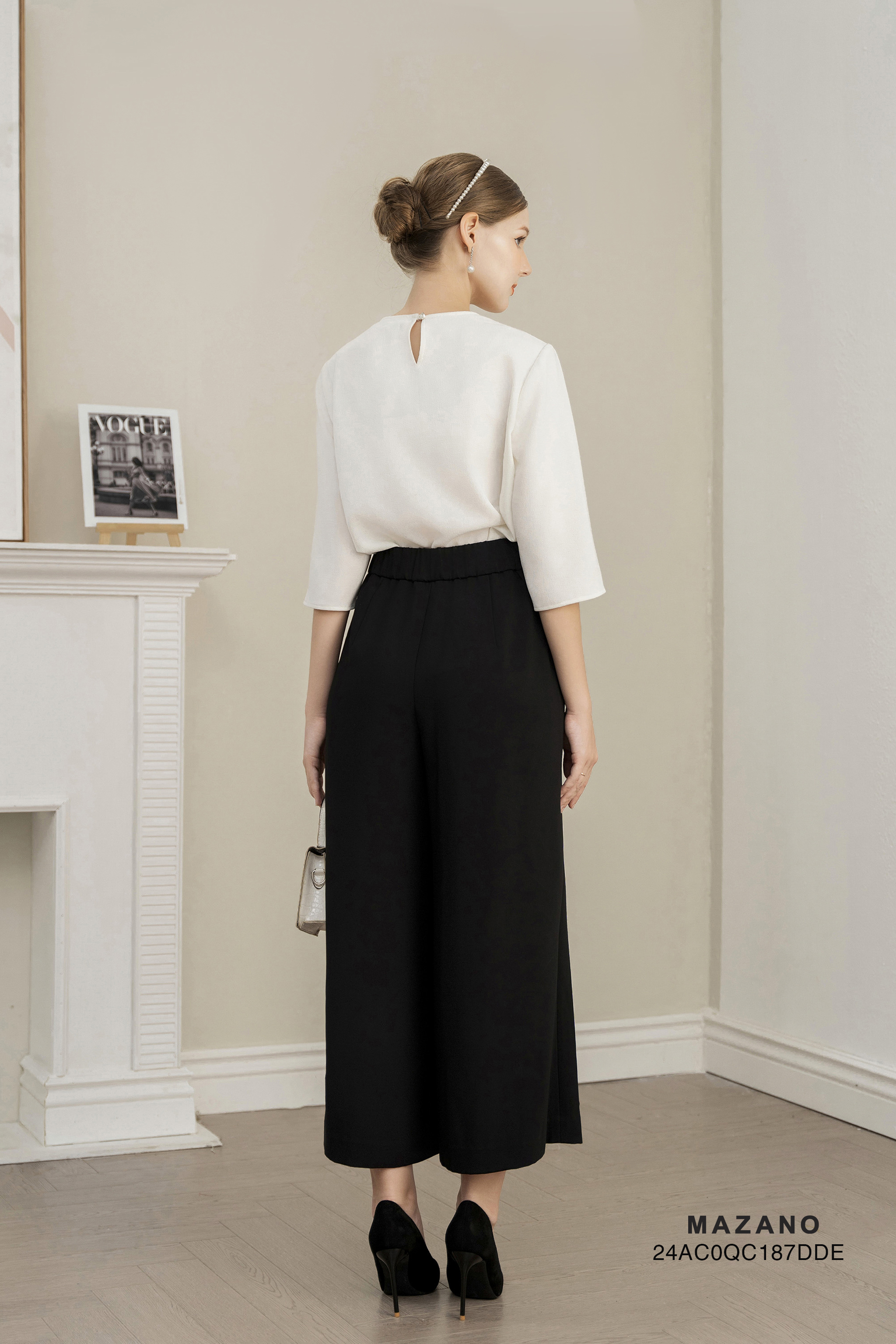 Quần Suông cạp tiêu chuẩn vải Tuytxi dày màu đen_thumbnail_3