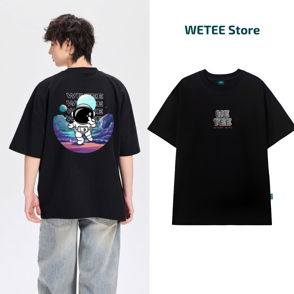 Áo unisex nam nữ dáng oversize rộng hình phi hành gia local brand 𝐖𝐞 𝐓𝐞𝐞 - WU0827