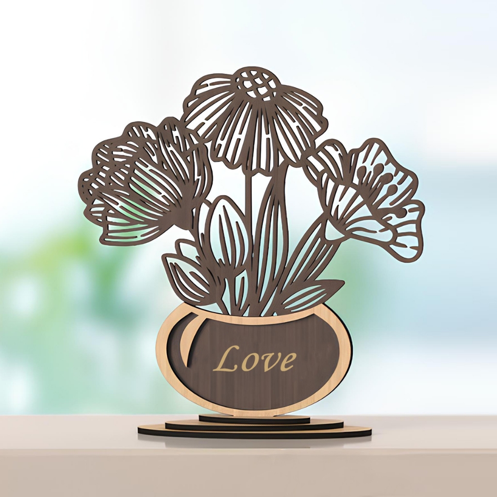 Hoa Bất Tử - Lọ hoa bằng gỗ trang trí, để bàn học, bàn làm việc. Lọ hoa không bao giờ héo_thumbnail_8