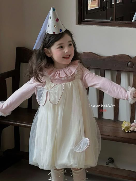 (S72) Set váy bí kèm áo giữ nhiệt cổ bèo Seven