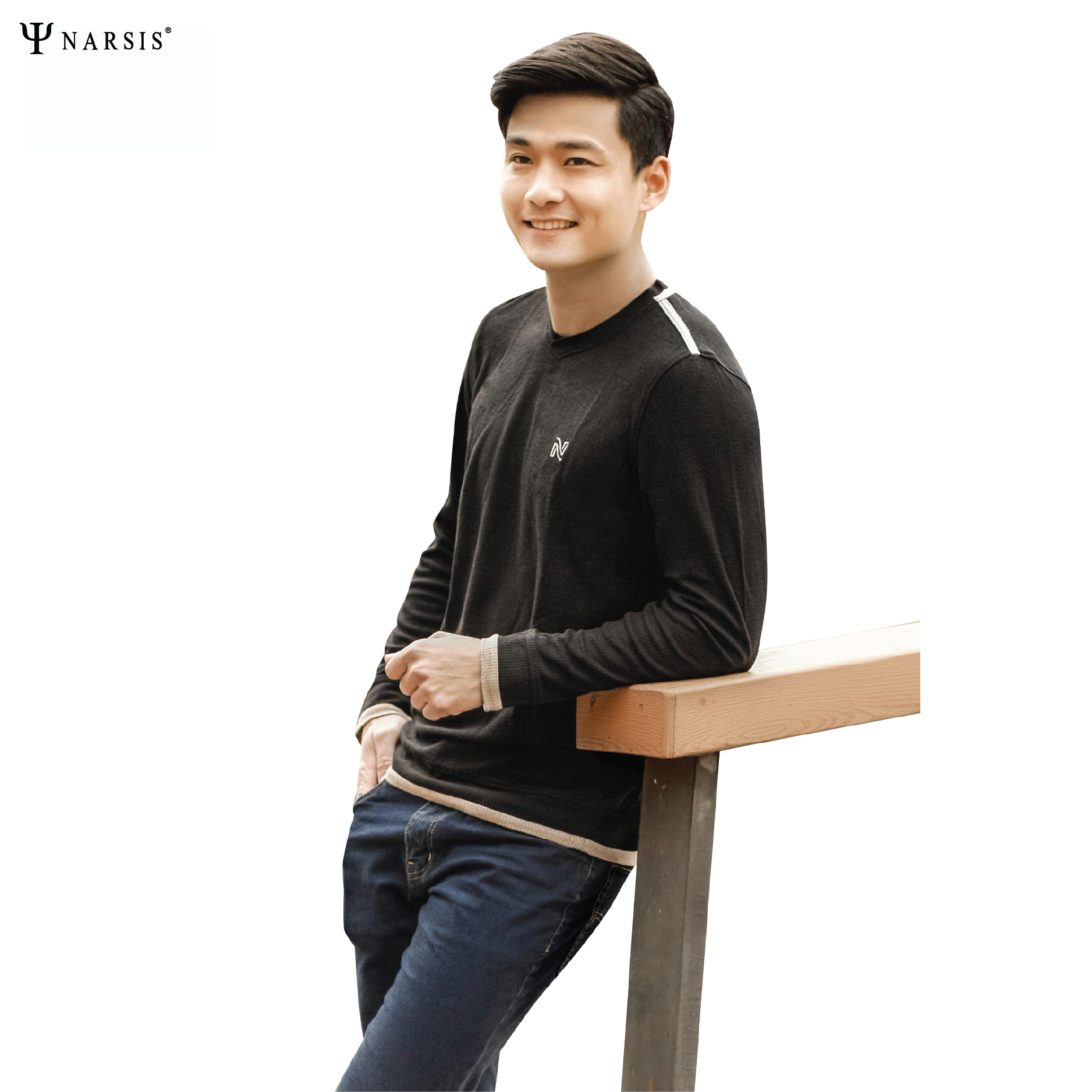 ÁO NAM THU ĐÔNG D7084 NARSIS VẢI LEN COTTON ẤM ÁP, THOÁNG MÁT, GIỮ ẤM TỐT, MỀM MẠI_thumbnail_2