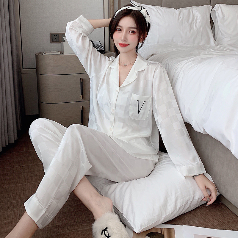 N33 Pijama lụa kẻ caro túi V cao cấp_thumbnail_2