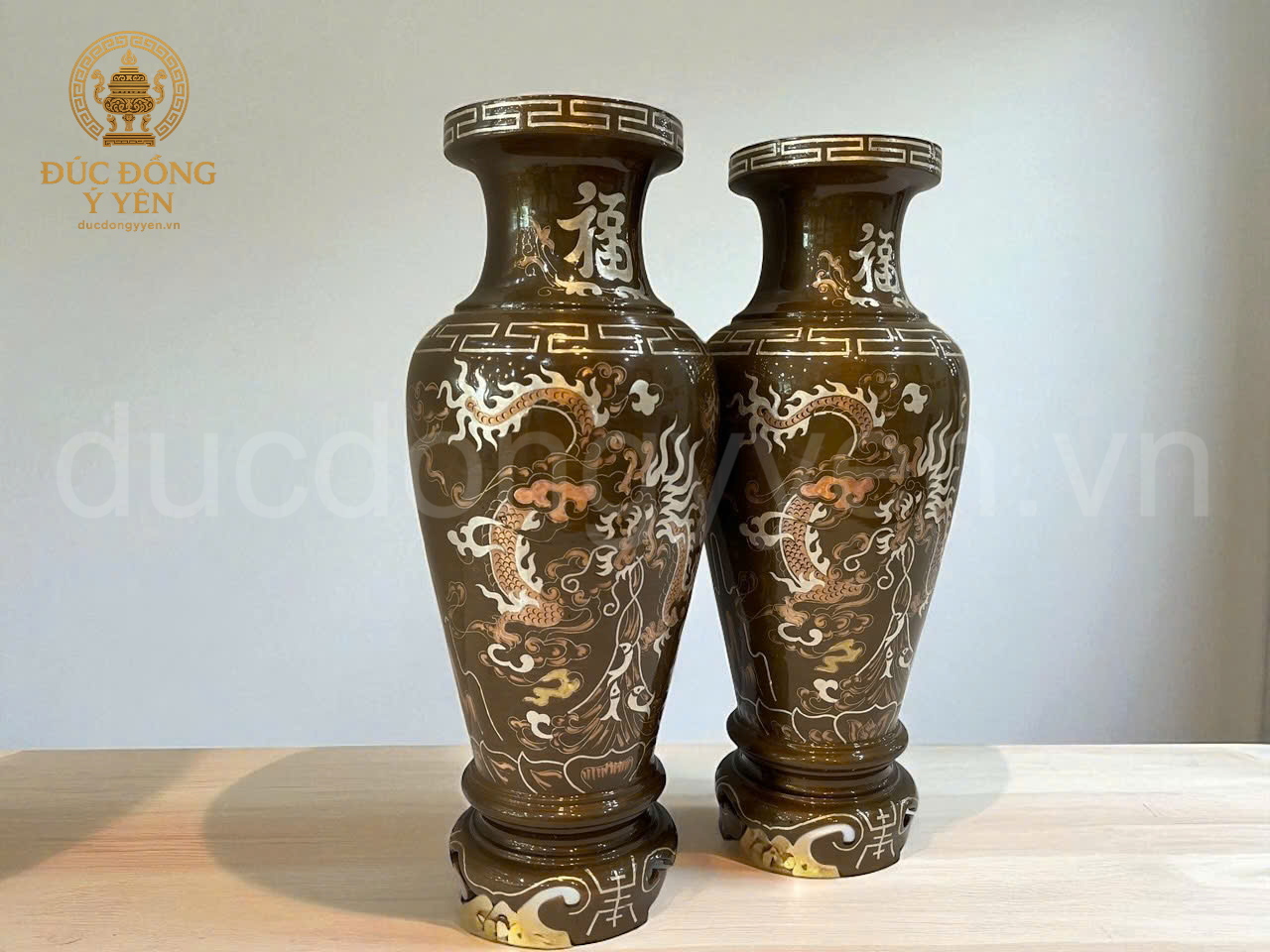 Lọ hoa đúc đồng đỏ khảm tam khí _thumbnail_2