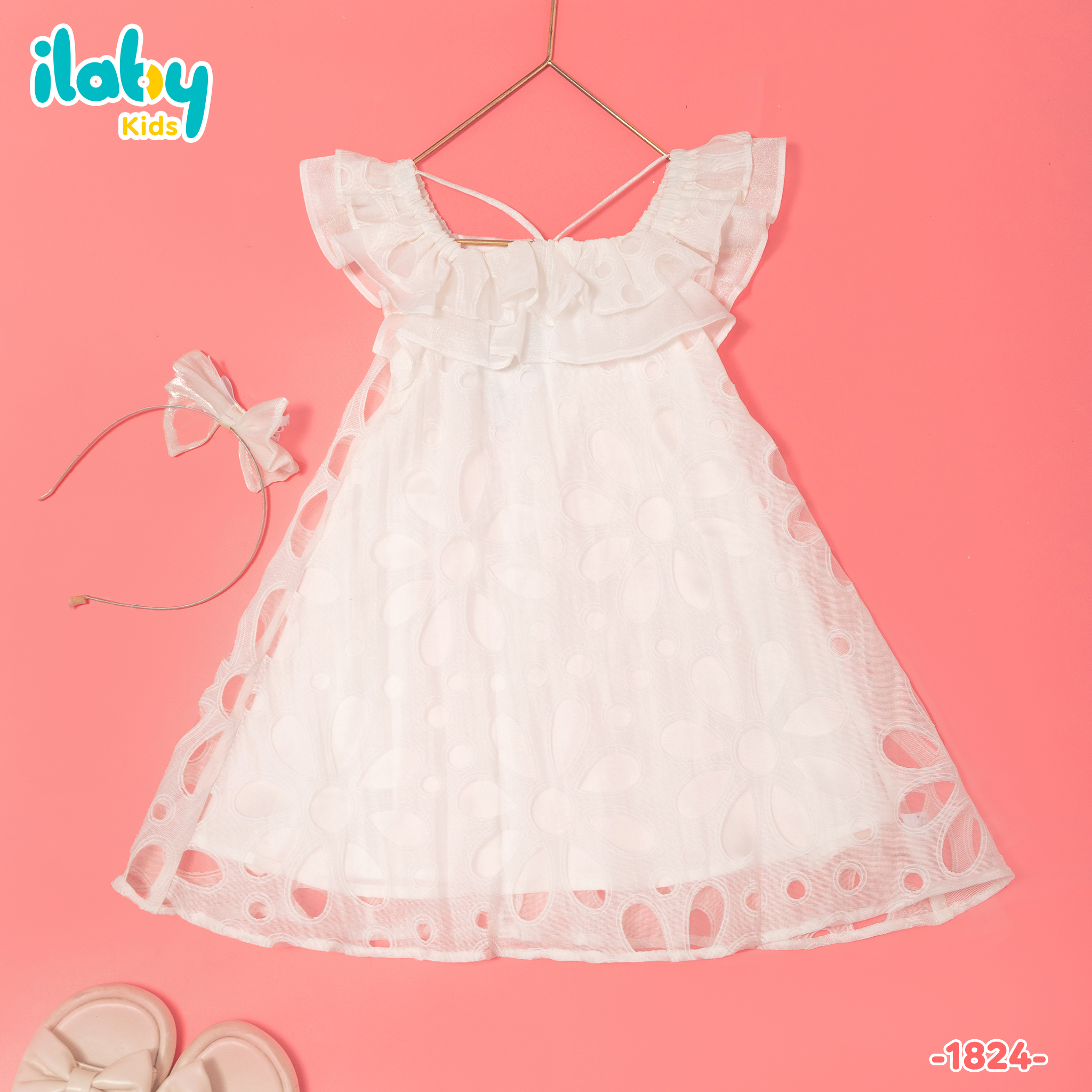 Váy cổ vuông bèo cánh tiên hai lớp_thumbnail_0