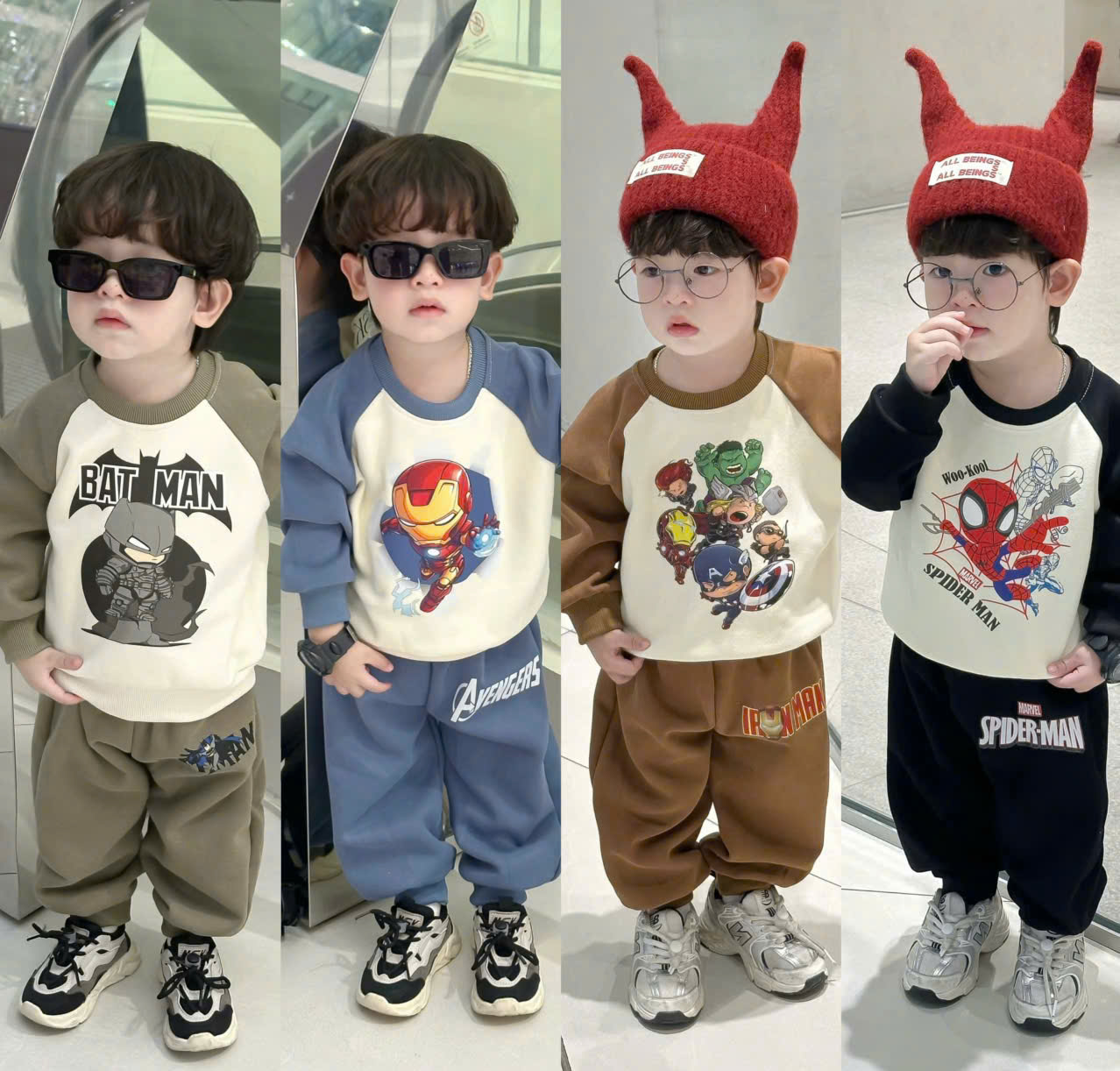 K45 BỘ NỈ PHỐI NHIỀU SIÊU NHÂN- A210.429