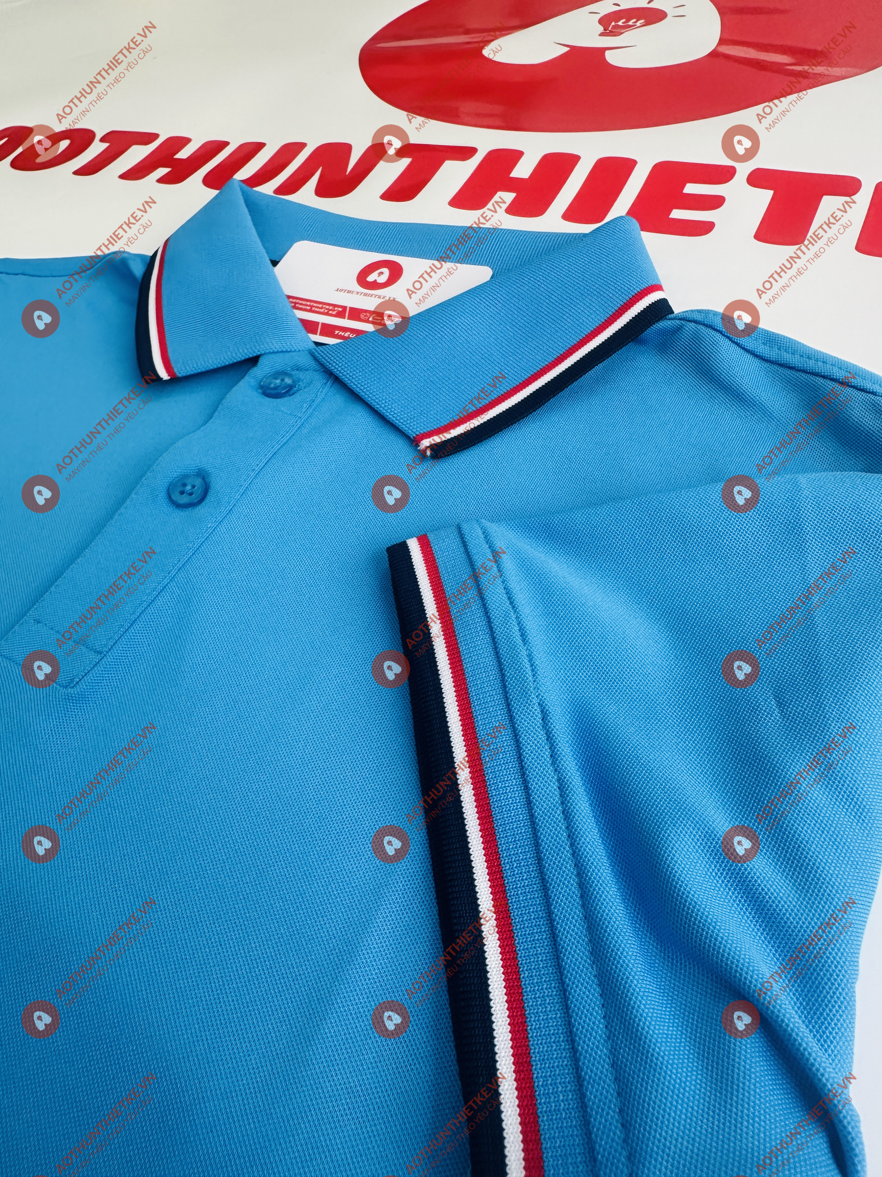 Áo Đồng Phục Polo 3 Sọc Xanh Ya_thumbnail_2