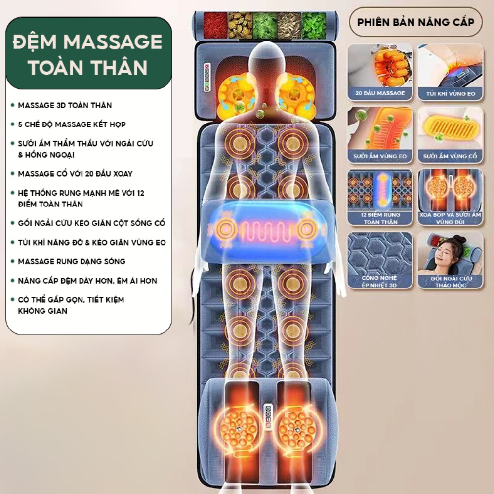 Đệm Massage Đa Năng Toàn Thân NMI MART Giảm Đau Nhức, Hồng Ngoại TMS01_thumbnail_2