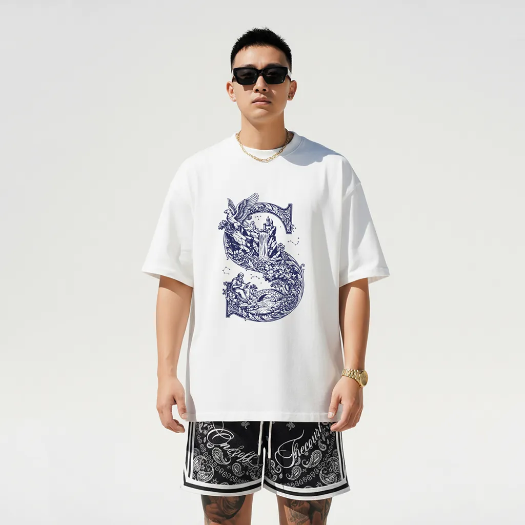 Áo thun form rộng nam Miucho Iconic vải cotton thoáng mát trẻ trung chữ S basic 2764_thumbnail_6