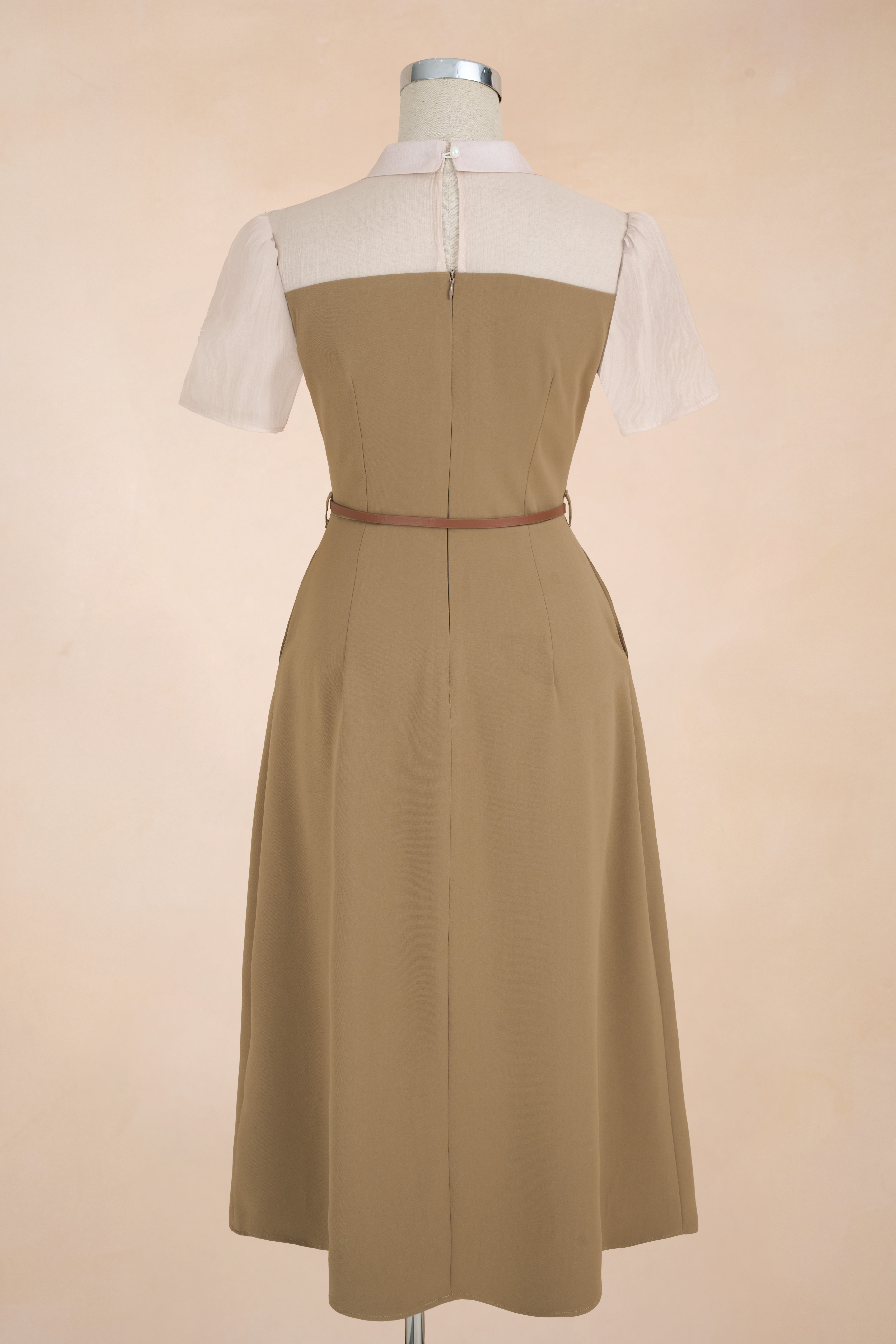 Đầm Xoè Ly Phối Tơ Đai Eo