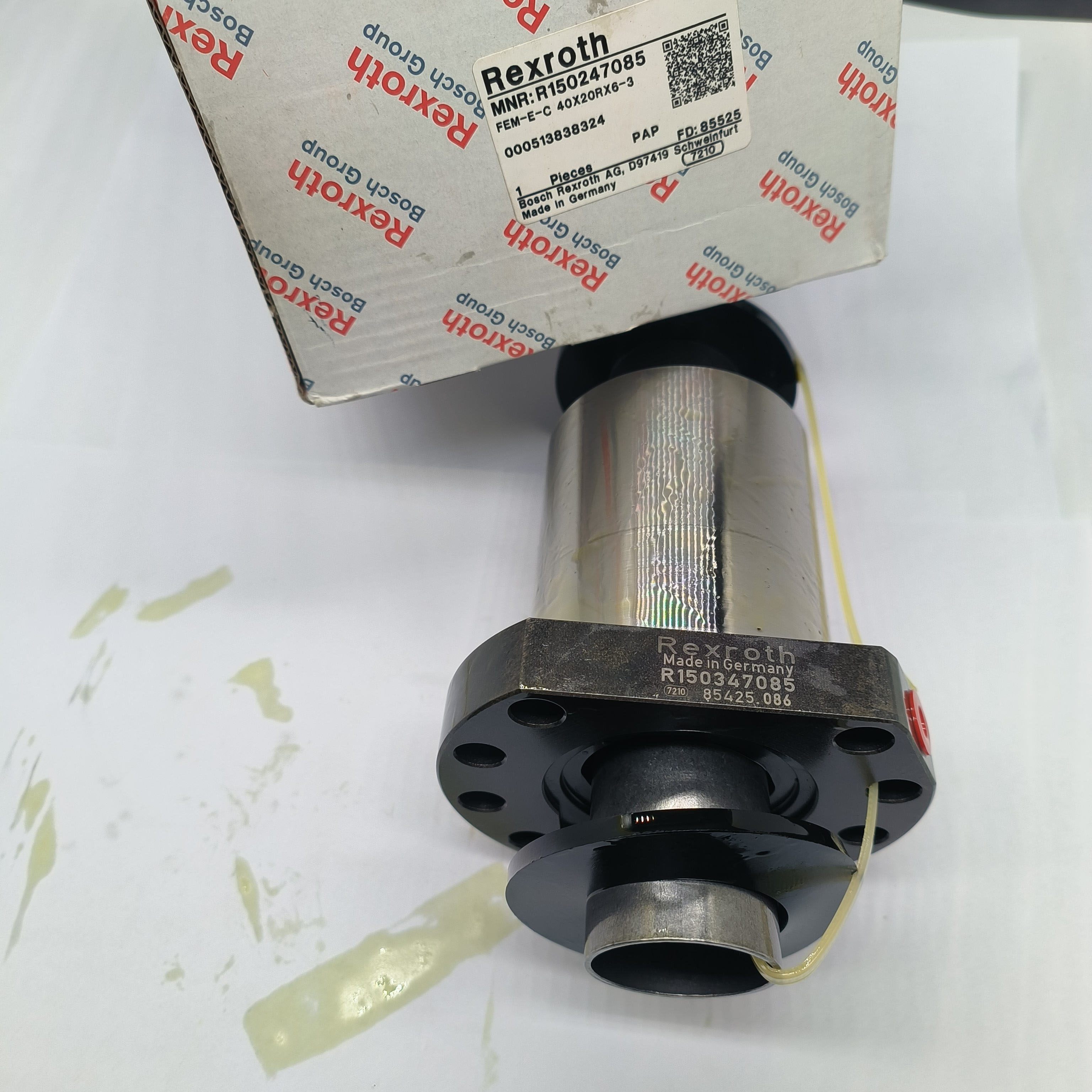 Đai ốc vít me bi Bosch Rexroth R150247085 (40x20) - Hàng Chính Hãng Đức (Hoặc: Đai ốc máy CNC Bosch Rexroth FEM-E-C 40X20RX6-3 R150247085)