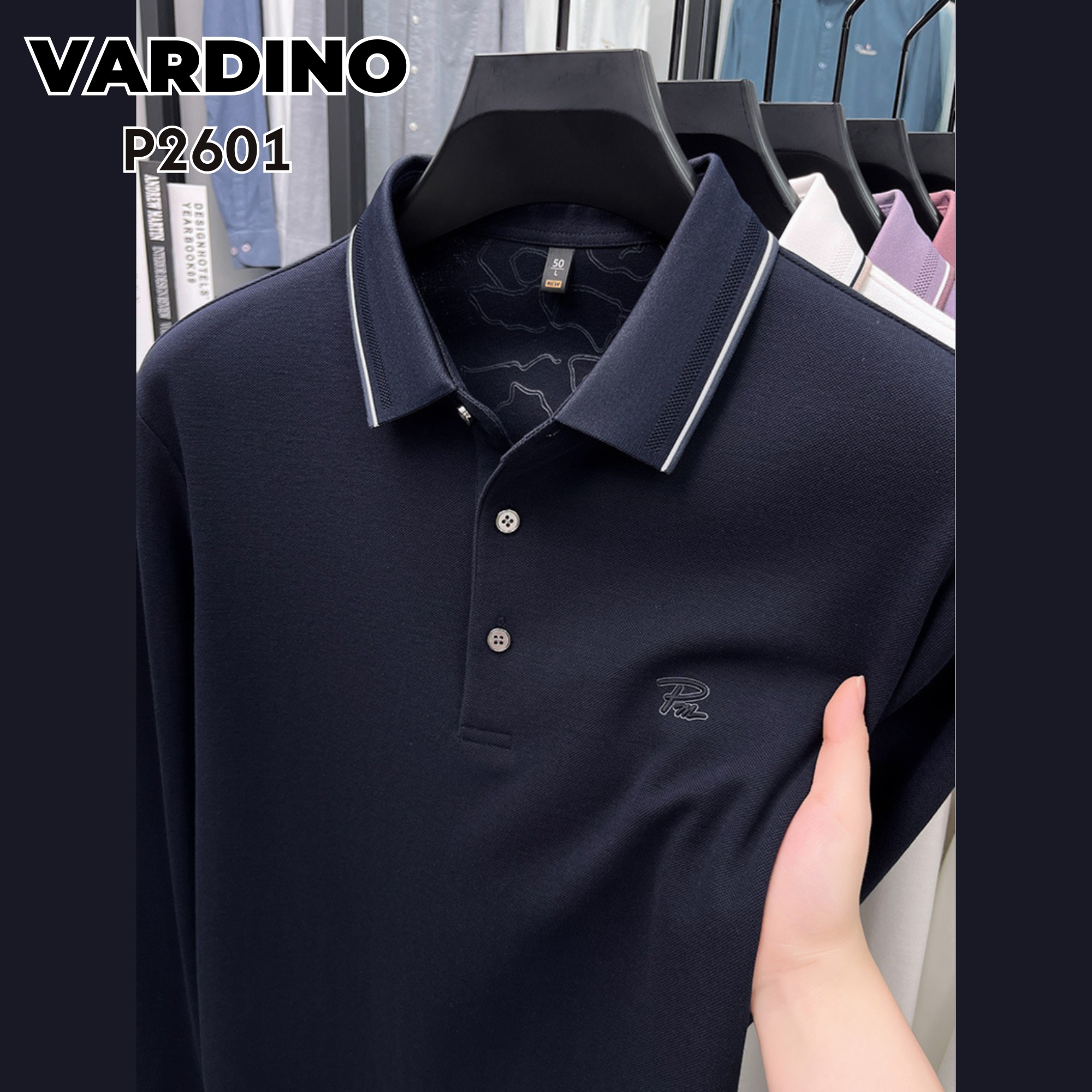 Áo polo nam dài tay Vardino P2601_thumbnail_2