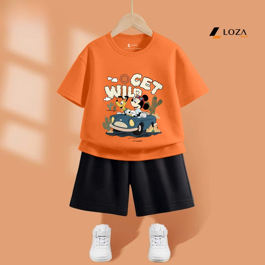Bộ quần áo bé trai in hình 'Mickey Get Wild' - Loza G0314