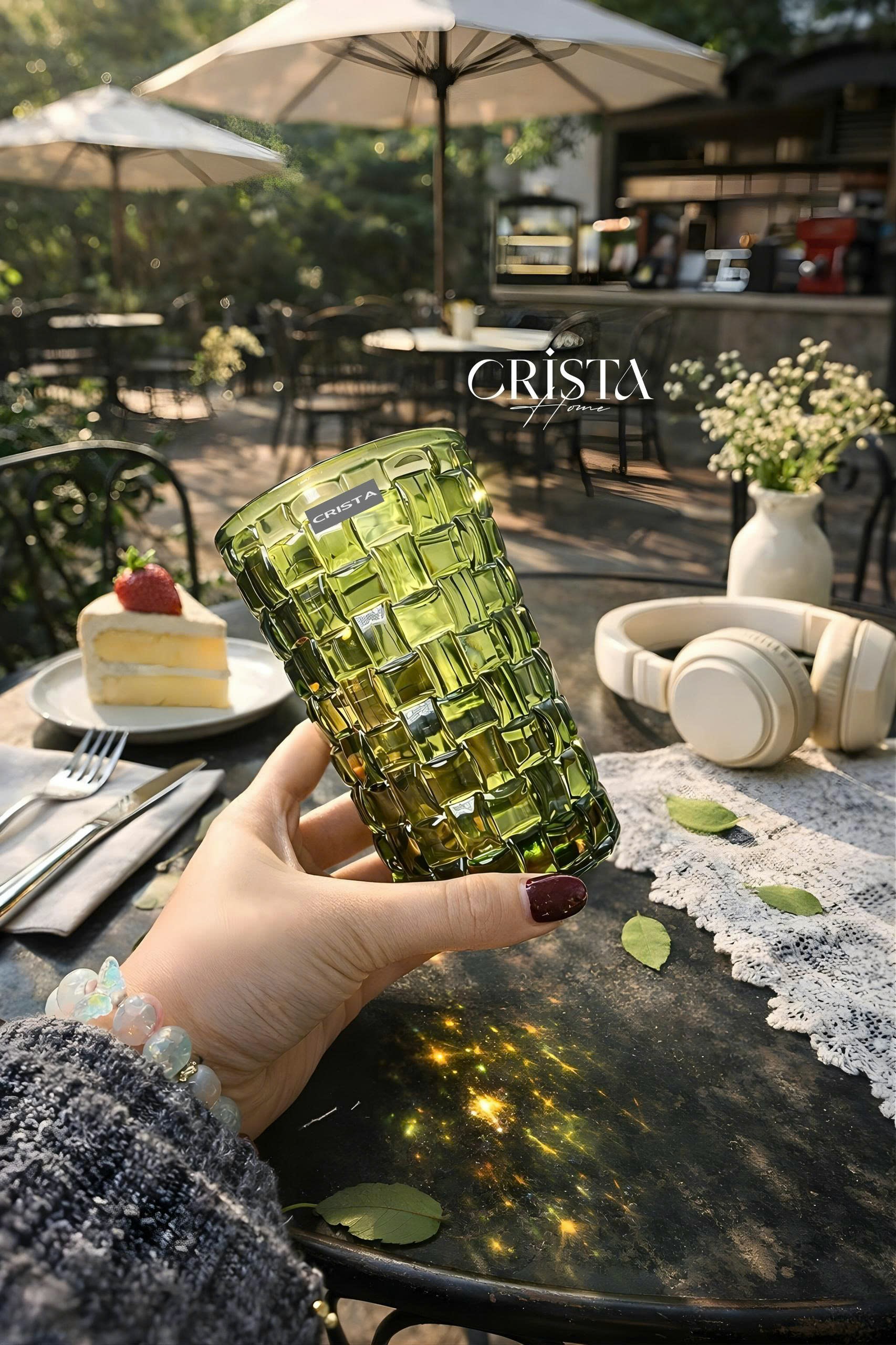 Bộ 6 cốc thủy tinh CRISTA HOME vân Caro to 350 ml_thumbnail_1