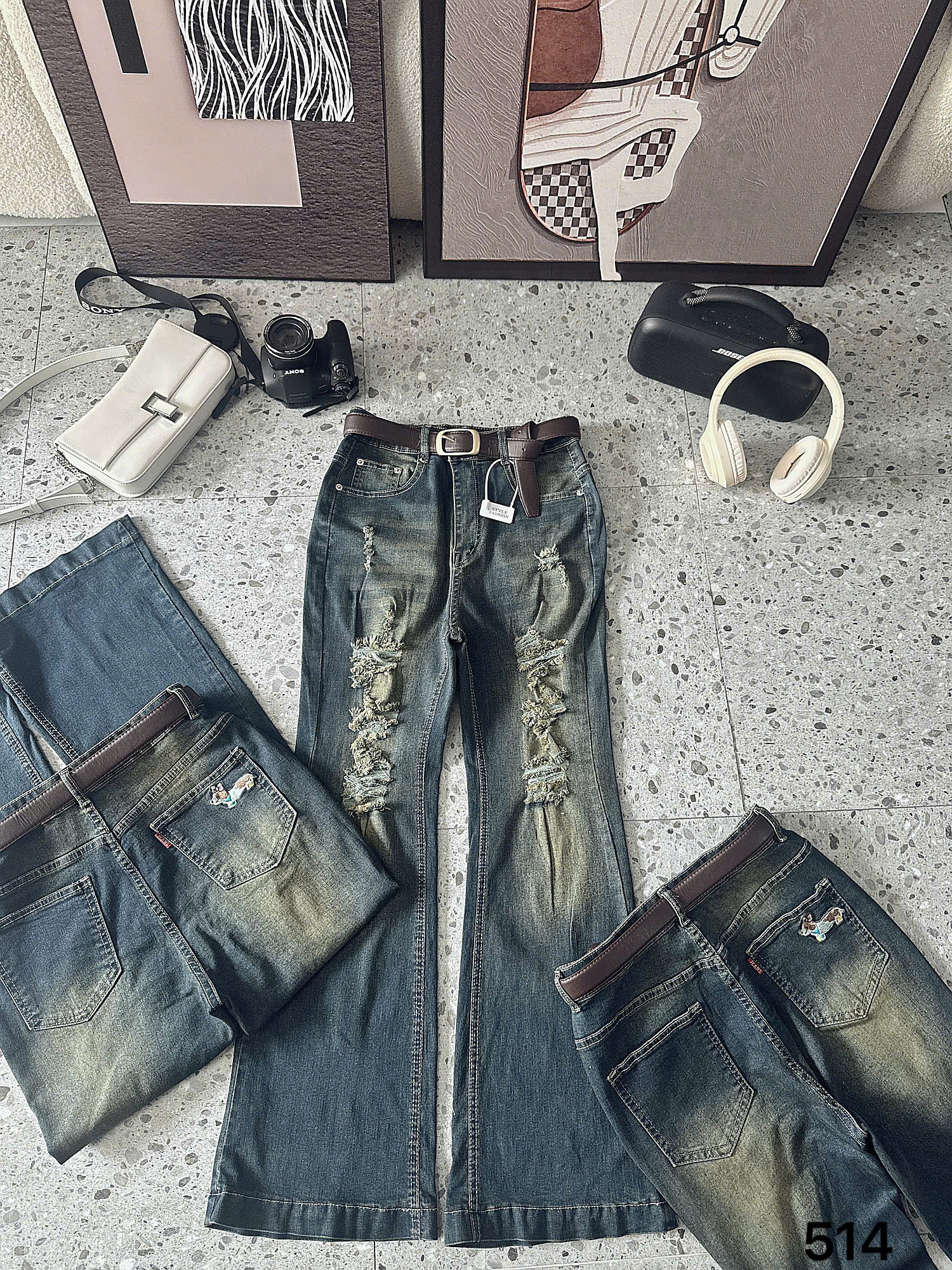 BIGSIZE - Quần jean ống loe rách T-QJ514_thumbnail_8