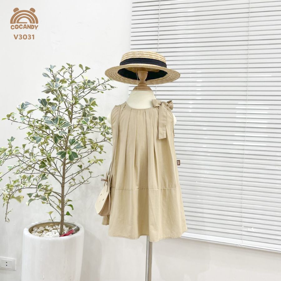 Váy babydoll NÂU RÊU nơ vai_thumbnail_1