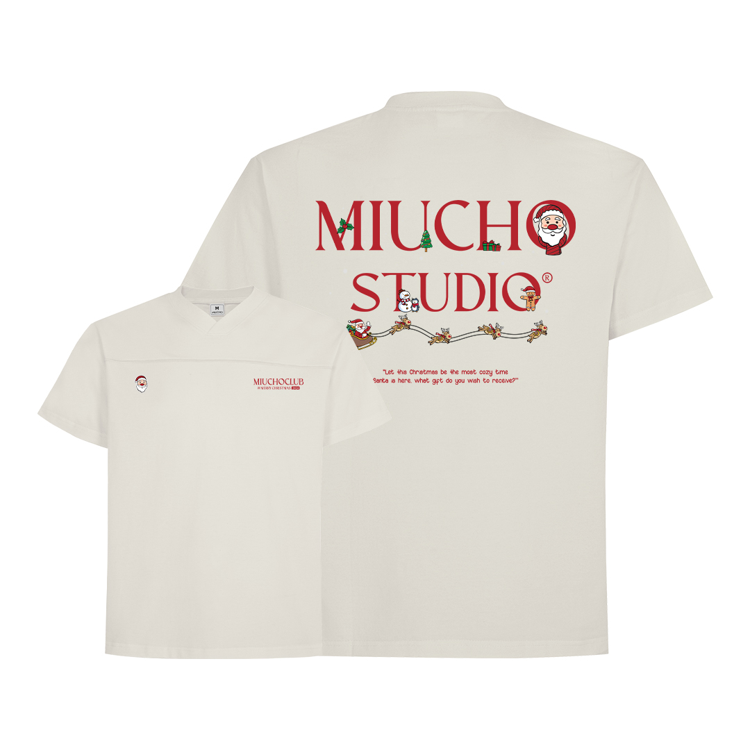 Áo thun cổ tim giáng sinh noel local brand form rộng chất vải cotton 2c 250GSM 1721 Miucho in mix_thumbnail_0