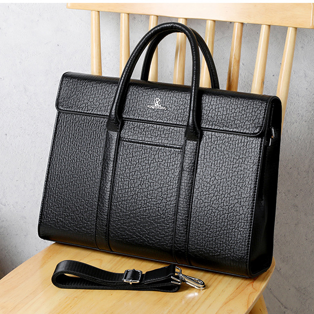 Cặp da nam công sở văn phòng thương hiệu KUQIDAISHU đựng máy tính laptop giấy tờ A4 chống nước  chống trầy xước da PU cao cấp