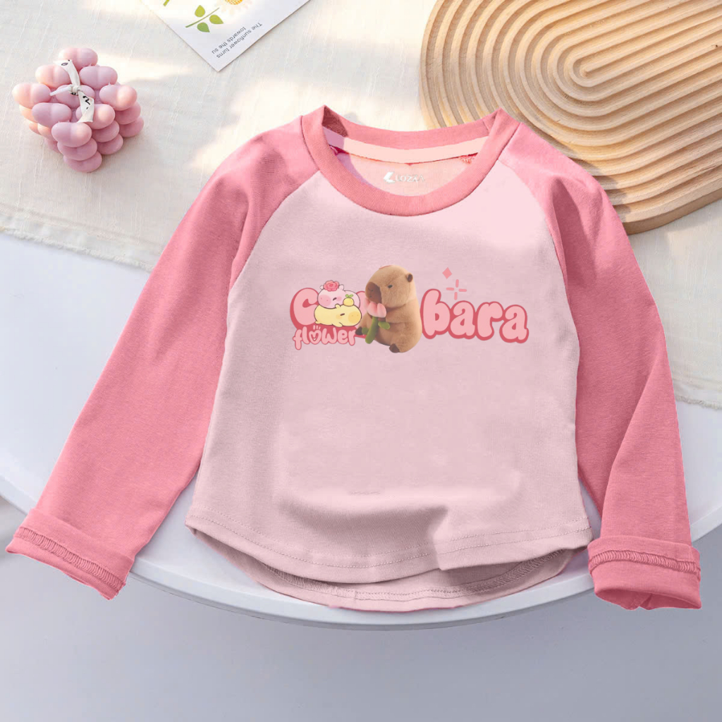 Áo thu đông cho bé gái chất borip co giãn 4 chiều - Áo dài tay bé gái hình dễ thương - Loza Kids AD001_thumbnail_1