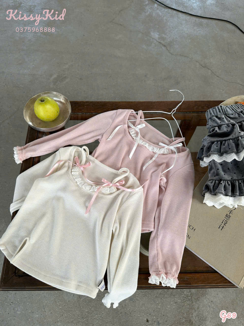 (G69) Áo thun mỏng cổ điệu tay bo chun màu hồng Heyduck Ucee