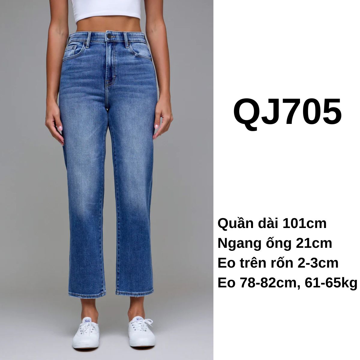 QJ705 Quần Jean ống suông