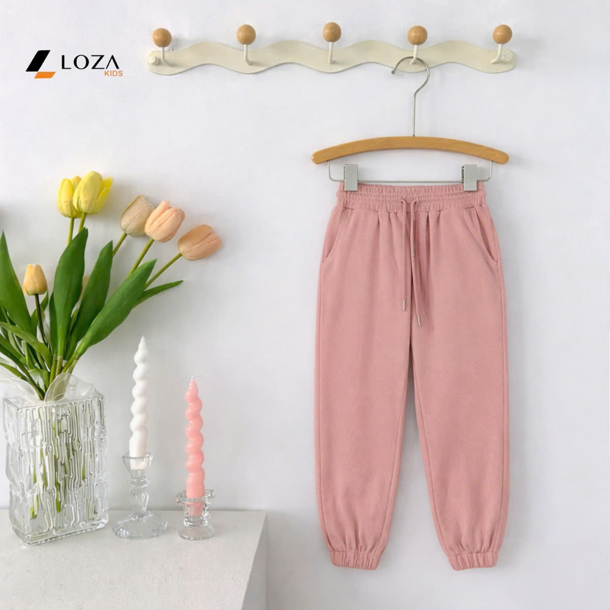 Quần nỉ tăm bo gấu cho bé bé trai và bé gái - Loza Kids QE7005_02_thumbnail_4