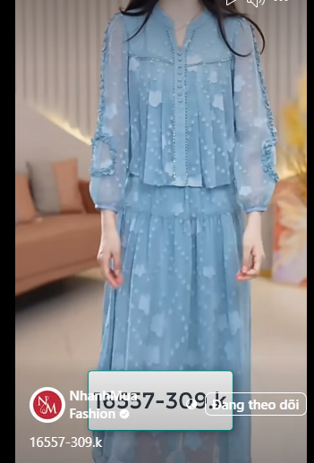 16557-set đầm xòe xanh voan ép xếp ly giả rời (voan ép, lót)_thumbnail_0