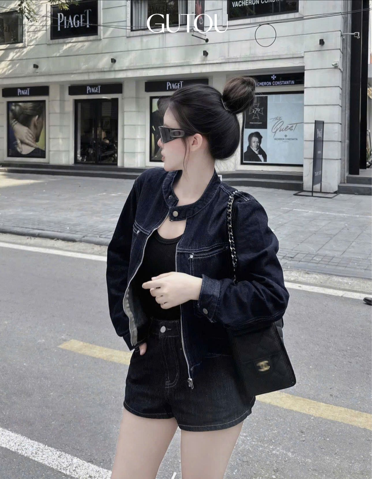 [ GUTOU ] Áo Khoác Jean Basic Cổ Trụ Túi Hộp_thumbnail_3