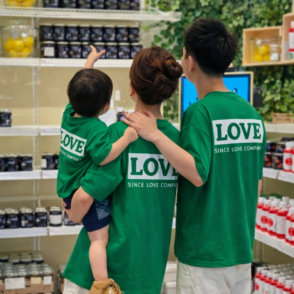 Áo thun gia đình in chữ LOVE áo đồng phục 3-4-5 người chất cotton - Loza Kids GĐ8427_thumbnail_3