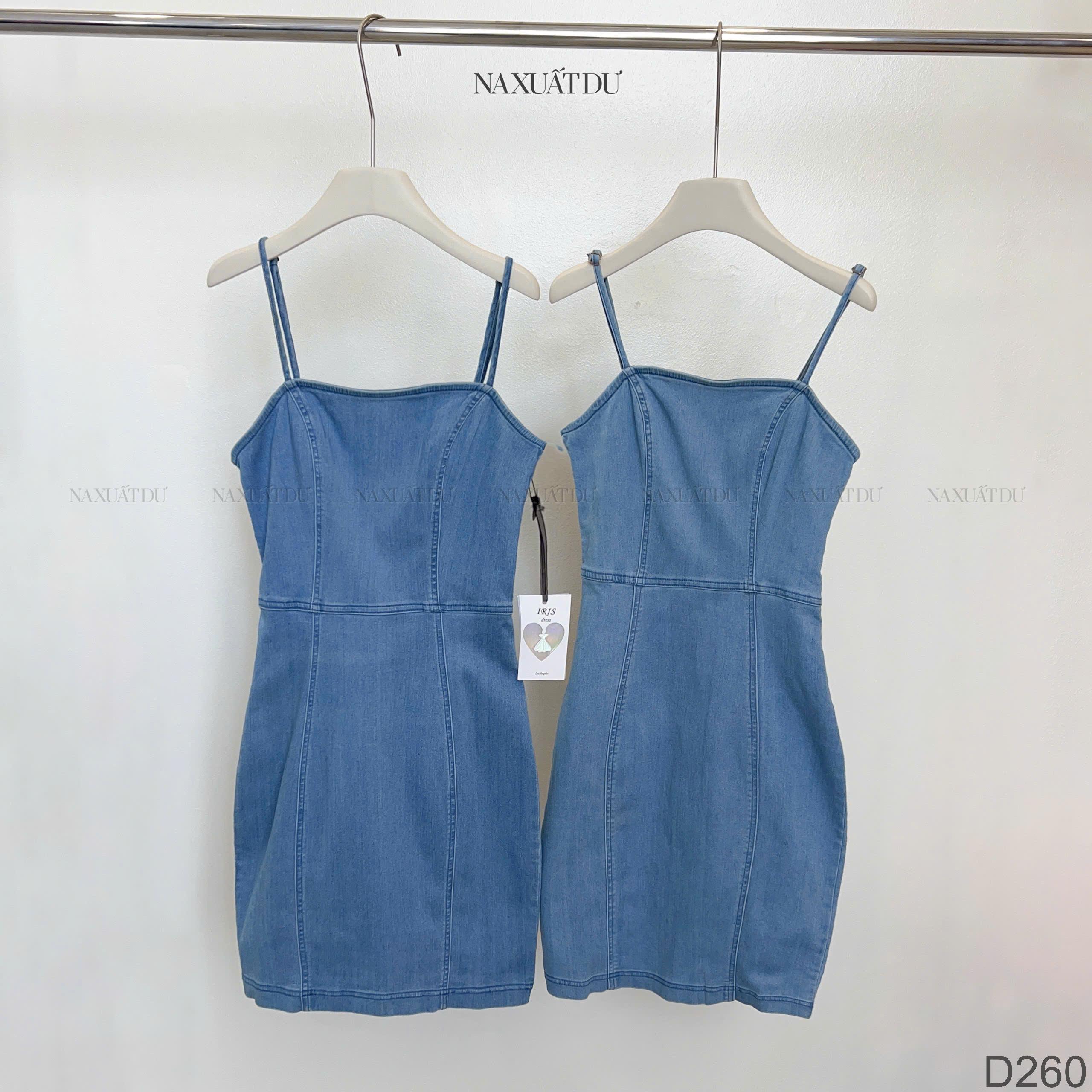 Đầm jean 2 dây 