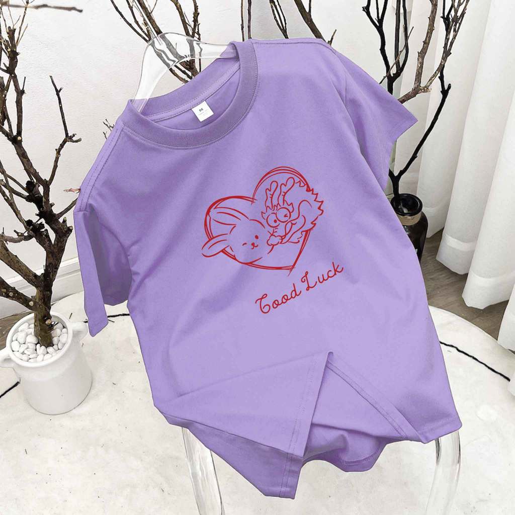 Áo thun nữ Tết form vừa regular ARD911 Miucho Chic cotton cổ tròn in artwork_thumbnail_8
