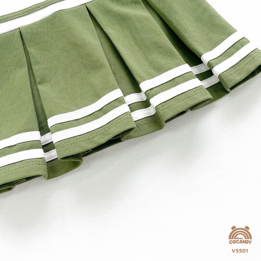 Váy cộc XANH RÊU phối trắng sát nách thủy thủ_thumbnail_3