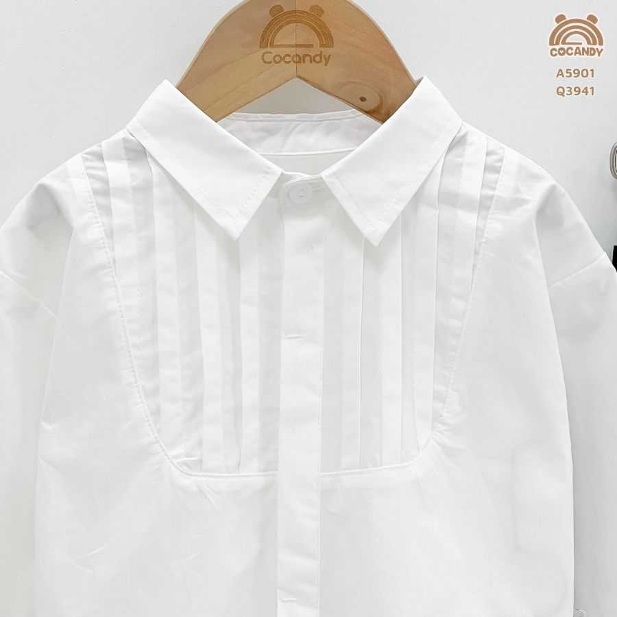 Áo dài sơ mi TRẮNG ngực xếp ly_thumbnail_1